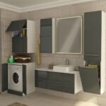 Taş Lavabolu Banyo Dolapları-06